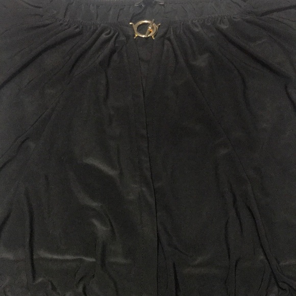 Wrap front dressy black top with gold clasp - Picture 5 of 5